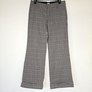 NWT Gap Brown/Beige/Rust Plaid Cuffed Full Leg Trousers  Size 6